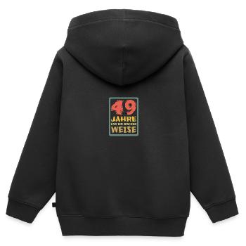 49 - Kinder Premium Organic Zip Hoodie - Schwarz - Hinten - AI Model Kid Male (0cm)