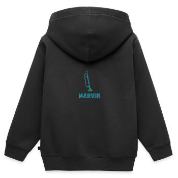 Fanfare Marvin - Sweat Premium à capuche zippé enfant bio - noir - Dos - AI Model Kid Male (0cm)