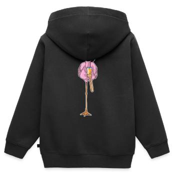 Flamingo Saft - Kinder Premium Organic Zip Hoodie - Schwarz - Hinten - AI Model Kid Male (0cm)