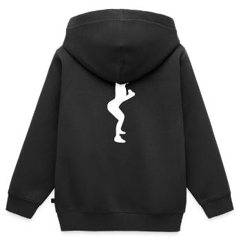 Gym Sport Kraftsport - Kinder Premium Organic Zip Hoodie - Schwarz - Hinten - AI Model Kid Male (0cm)