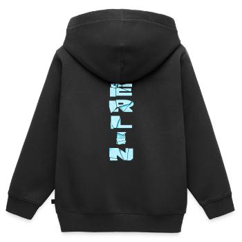 Berlin Allemagne City Font Skyline Accueil - Sweat Premium à capuche zippé enfant bio - noir - Dos - AI Model Kid Male (0cm)