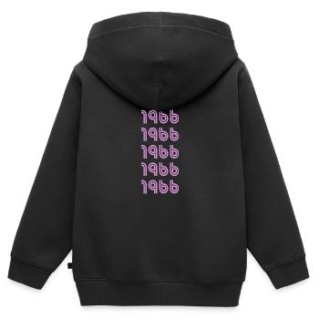 Style 1966 - Kinder Premium Organic Zip Hoodie - Schwarz - Hinten - AI Model Kid Male (0cm)