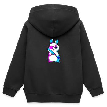 Gothique pastel - Sweat Premium à capuche zippé enfant bio - noir - Dos - AI Model Kid Male (0cm)