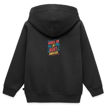 Apportez de la chaleur pour les lucioles Tropical Vibes - Sweat Premium à capuche zippé enfant bio - noir - Dos - AI Model Kid Male (0cm)
