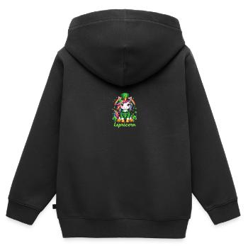 Lepricorn St. Patrick's Day Magisches Einhorn Charm - Kinder Premium Organic Zip Hoodie - Schwarz - Hinten - AI Model Kid Male (0cm)