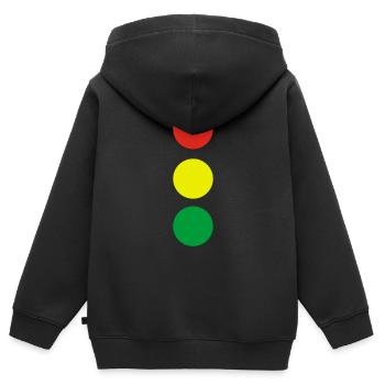 Ampel - Kinder Premium Organic Zip Hoodie - Schwarz - Hinten - AI Model Kid Male (0cm)