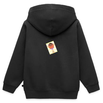 Sommer - Kinder Premium Organic Zip Hoodie - Schwarz - Hinten - AI Model Kid Male (0cm)