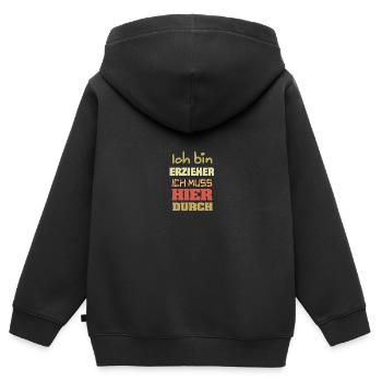 Educator - Kids Premium Organic Zip-up Hoodie - black - Back - AI Model Kid Male (0cm)
