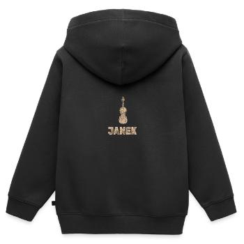 Janek als Bratsche - Kinder Premium Organic Zip Hoodie - Schwarz - Hinten - AI Model Kid Male (0cm)