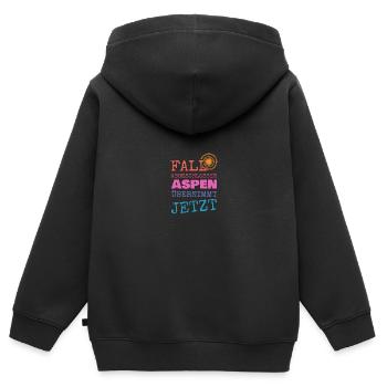 Aspen als Vorname - Kinder Premium Organic Zip Hoodie - Schwarz - Hinten - AI Model Kid Male (0cm)