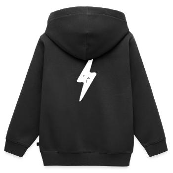 Blitz - Kinder Premium Organic Zip Hoodie - Schwarz - Hinten - AI Model Kid Male (0cm)