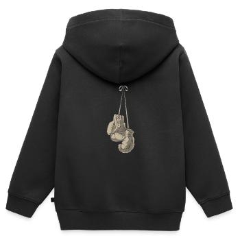 Boxhandschuhe - Kinder Premium Organic Zip Hoodie - Schwarz - Hinten - AI Model Kid Male (0cm)