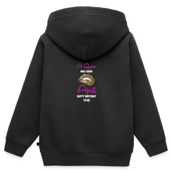 Sternzeichen Widder - Kinder Premium Organic Zip Hoodie - Schwarz - Hinten - AI Model Kid Male (0cm)