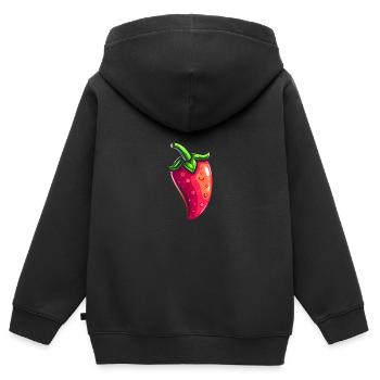 Chili - Kinder Premium Organic Zip Hoodie - Schwarz - Hinten - AI Model Kid Male (0cm)