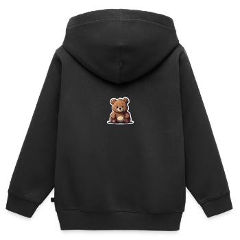 Niedlicher Bär - Kinder Premium Organic Zip Hoodie - Schwarz - Hinten - AI Model Kid Male (0cm)