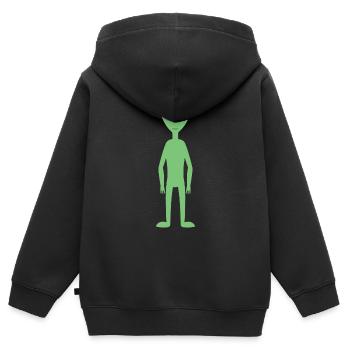 alien - Kinder Premium Organic Zip Hoodie - Schwarz - Hinten - AI Model Kid Male (0cm)