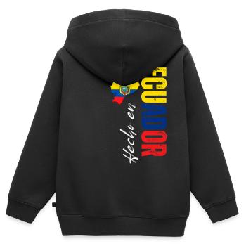 Fabriqué en Équateur, fierté équatorienne - Sweat Premium à capuche zippé enfant bio - noir - Dos - AI Model Kid Male (0cm)