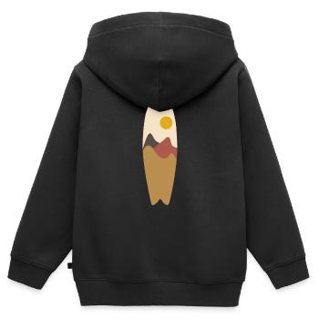 Surf - Sweat Premium à capuche zippé enfant bio - noir - Dos - AI Model Kid Male (0cm)