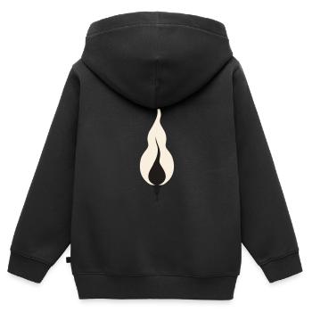 Scintillement douillet de la flamme - Sweat Premium à capuche zippé enfant bio - noir - Dos - AI Model Kid Male (0cm)