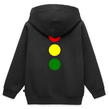 Ampel - Kinder Premium Organic Zip Hoodie - Schwarz - Hinten - AI Model Kid Male (0cm)