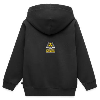 Nuklearmedizin Radioaktiver Nuklearingenieur - Kinder Premium Organic Zip Hoodie - Schwarz - Hinten - AI Model Kid Male (0cm)