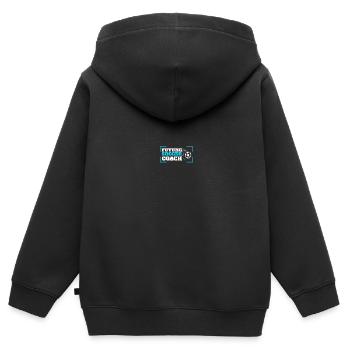 Coaching Fußball Vater Trainer Fußballtrainer - Kinder Premium Organic Zip Hoodie - Schwarz - Hinten - AI Model Kid Male (0cm)