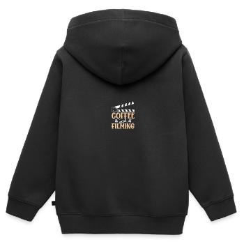 Videograf Filmemacher Filmregisseur Filmemachen - Kinder Premium Organic Zip Hoodie - Schwarz - Hinten - AI Model Kid Male (0cm)