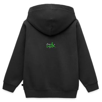 Genesung nach einer Rückenoperation Skoliose-Bewus - Kinder Premium Organic Zip Hoodie - Schwarz - Hinten - AI Model Kid Male (0cm)