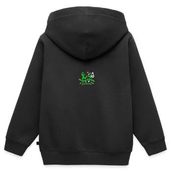 Genesung nach einer Rückenoperation Skoliose-Bewus - Kinder Premium Organic Zip Hoodie - Schwarz - Hinten - AI Model Kid Male (0cm)
