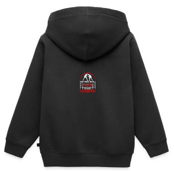 Lutteurs - Sweat Premium à capuche zippé enfant bio - noir - Dos - AI Model Kid Male (0cm)