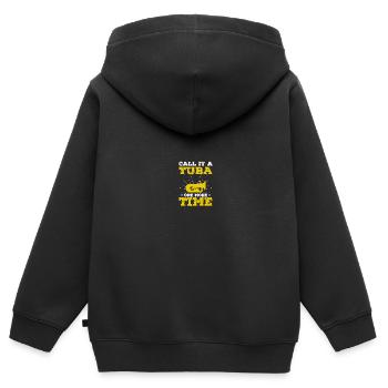 Tiefes Blech Marschieren Bariton Euphonium - Kinder Premium Organic Zip Hoodie - Schwarz - Hinten - AI Model Kid Male (0cm)