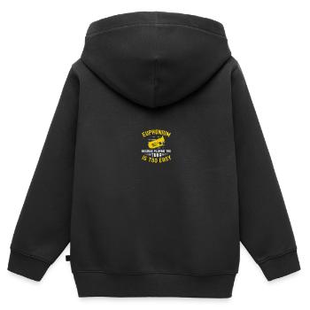 Tiefes Blech Marschieren Bariton Euphonium - Kinder Premium Organic Zip Hoodie - Schwarz - Hinten - AI Model Kid Male (0cm)