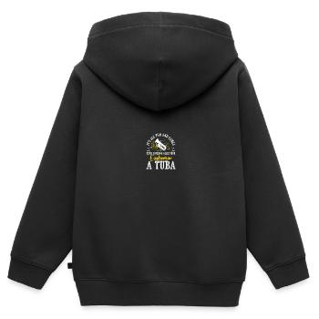 Tiefes Blech Marschieren Bariton Euphonium - Kinder Premium Organic Zip Hoodie - Schwarz - Hinten - AI Model Kid Male (0cm)