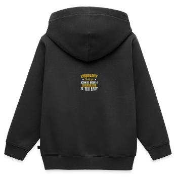 Infirmière d’urgence Infirmière d’urgence - Sweat Premium à capuche zippé enfant bio - noir - Dos - AI Model Kid Male (0cm)