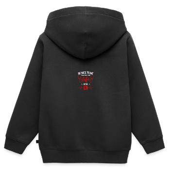 Infirmière d’urgence Infirmière d’urgence - Sweat Premium à capuche zippé enfant bio - noir - Dos - AI Model Kid Male (0cm)