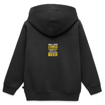Entraîneur de cross-country - Sweat Premium à capuche zippé enfant bio - noir - Dos - AI Model Kid Male (0cm)
