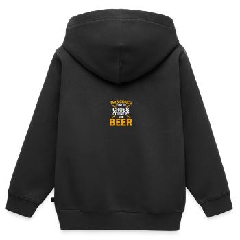 Cross Country Trainer - Kinder Premium Organic Zip Hoodie - Schwarz - Hinten - AI Model Kid Male (0cm)