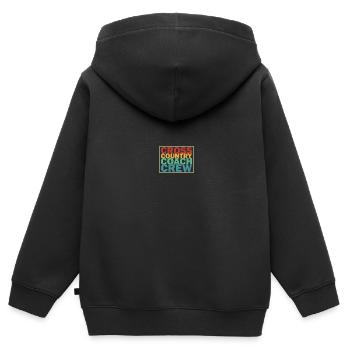 Cross Country Trainer - Kinder Premium Organic Zip Hoodie - Schwarz - Hinten - AI Model Kid Male (0cm)