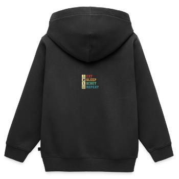 Chef scout - Sweat Premium à capuche zippé enfant bio - noir - Dos - AI Model Kid Male (0cm)