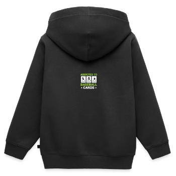 Baseball Card Collector Baseball Card - Sweat Premium à capuche zippé enfant bio - noir - Dos - AI Model Kid Male (0cm)