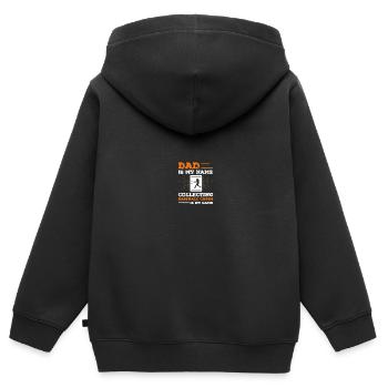 Baseball Card Collector Baseball Card - Kids Premium Organic Zip-up Hoodie - black - Back - AI Model Kid Male (0cm)