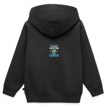 Planificateur de vacances Agence de voyages Agence de voyages - Sweat Premium à capuche zippé enfant bio - noir - Dos - AI Model Kid Male (0cm)