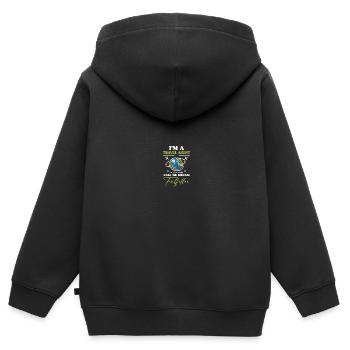 Planificateur de vacances Agence de voyages Agence de voyages - Sweat Premium à capuche zippé enfant bio - noir - Dos - AI Model Kid Male (0cm)