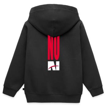 PAS d’IA - pas d’intelligence artificielle - Sweat Premium à capuche zippé enfant bio - noir - Dos - AI Model Kid Male (0cm)