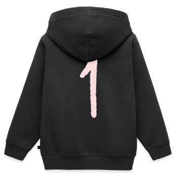 Chiffre 1 - Sweat Premium à capuche zippé enfant bio - noir - Dos - AI Model Kid Male (0cm)