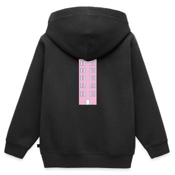Hochhaus Wohnungen Haus - Kinder Premium Organic Zip Hoodie - Schwarz - Hinten - AI Model Kid Male (0cm)
