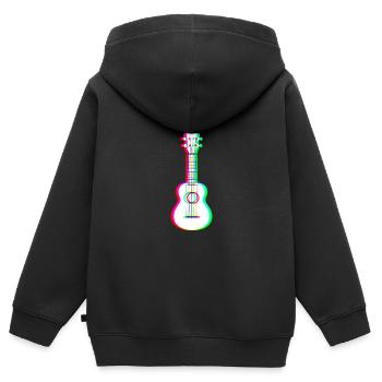 EDM - Akustische Gitarre - Glitch Rave Style - Kinder Premium Organic Zip Hoodie - Schwarz - Hinten - AI Model Kid Male (0cm)