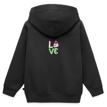 Poules Poule - Sweat Premium à capuche zippé enfant bio - noir - Dos - AI Model Kid Male (0cm)