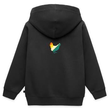 Poules Poule - Sweat Premium à capuche zippé enfant bio - noir - Dos - AI Model Kid Male (0cm)