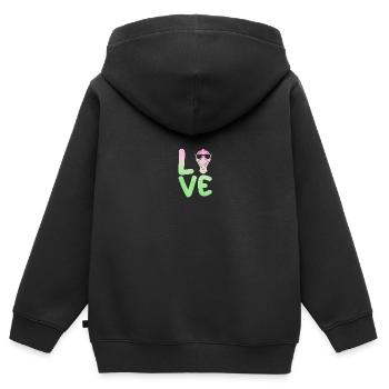 Gans - Kinder Premium Organic Zip Hoodie - Schwarz - Hinten - AI Model Kid Male (0cm)